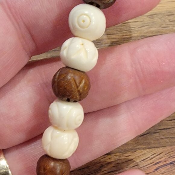 Halcraft Bead Gallery Jewelry - Mix Bone 12x35MM Carved Bead 21PC Strand Halcraft Bead Gallery
